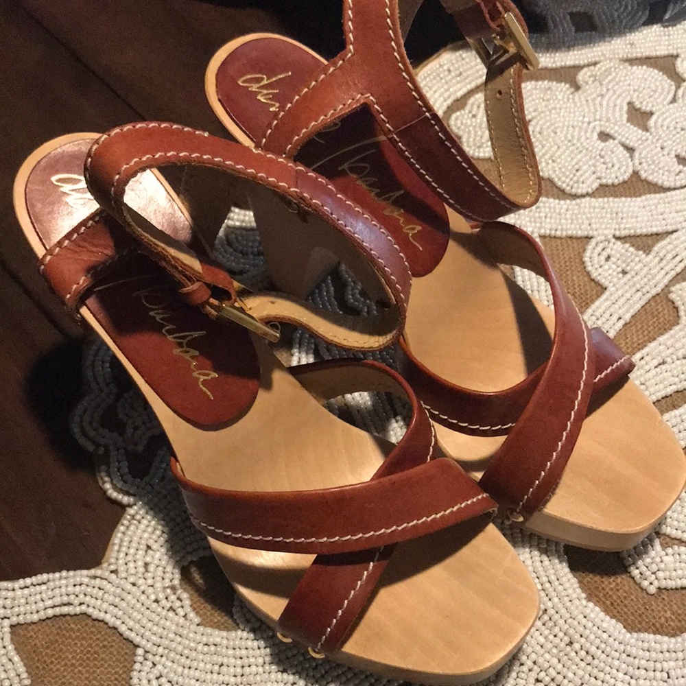 Italian Leather Clog Style Sandals